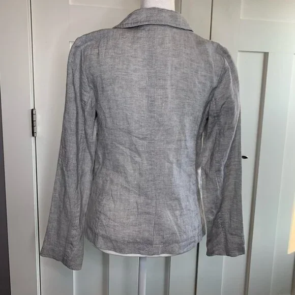 NWT Eileen fisher gray linen Blazer Size XS Petite - Picture 5 of 13